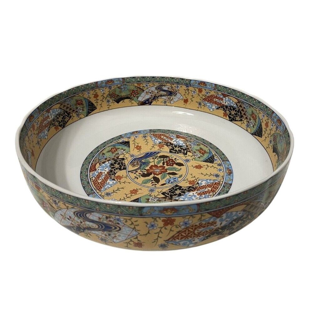 Arita Ware Japan Decorative Serving Bowl 10.25" Deep Plate Porcelain Tableware
